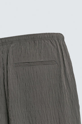 STRIPED WRINKLED-EFFECT FLOWING TROUSERS - Image 9
