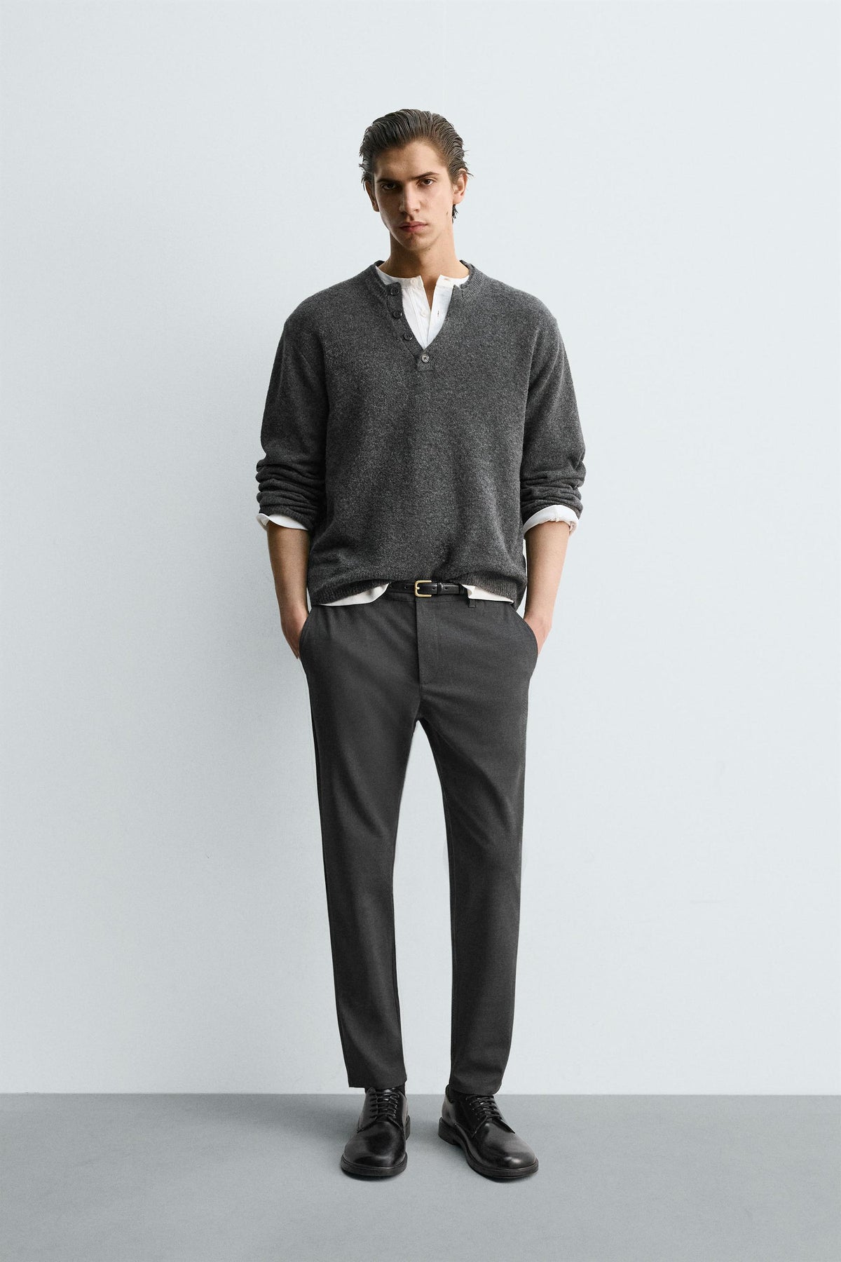 SLIM FIT COMFORT TROUSERS - Image 1