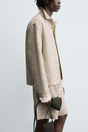 CONTRAST TEXTURED OVERSHIRT - Image 5