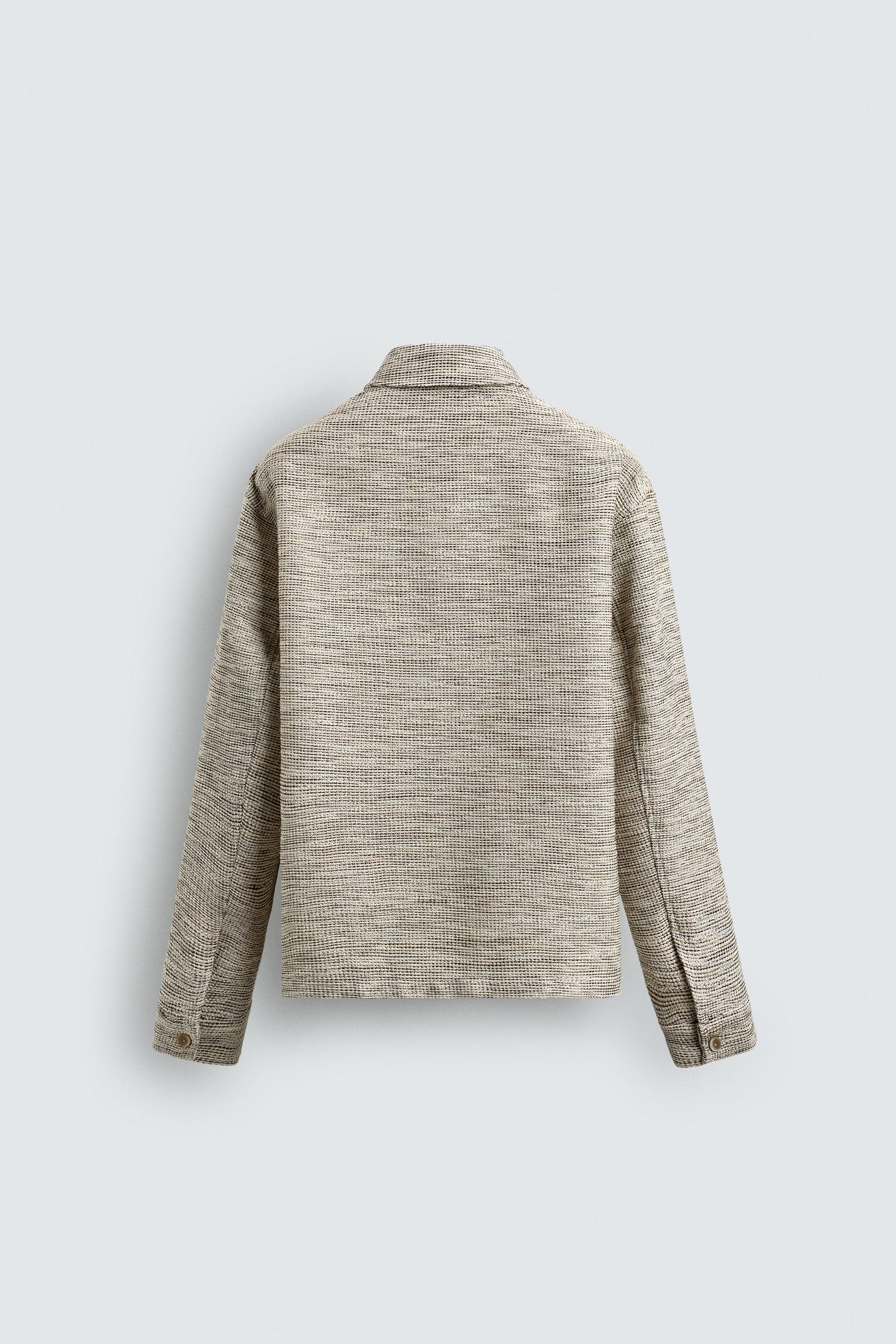 CONTRAST TEXTURED OVERSHIRT - Image 7