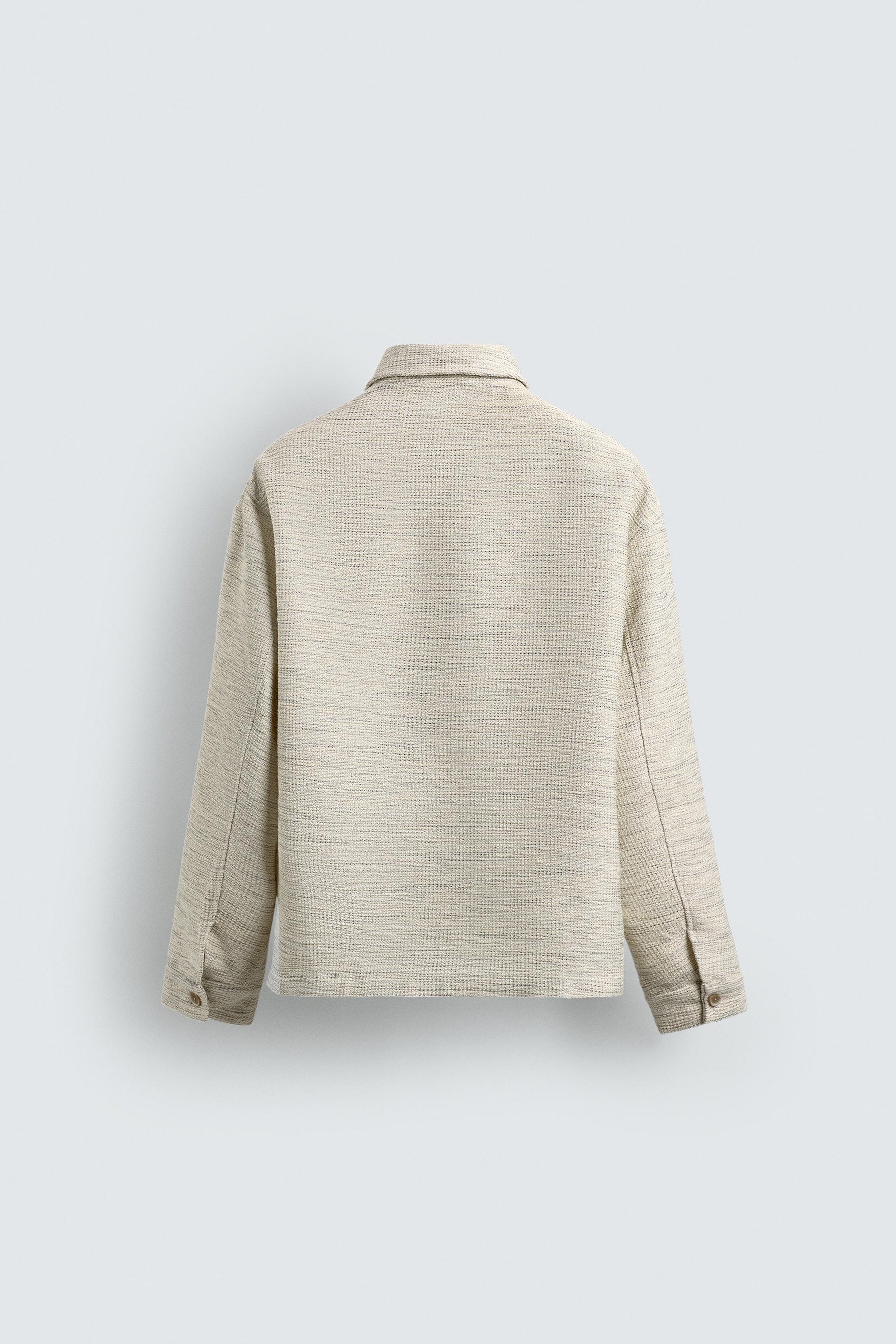 CONTRAST TEXTURED OVERSHIRT - Image 6