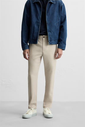 COMFORT TEXTURED CHINO TROUSERS - Image 2