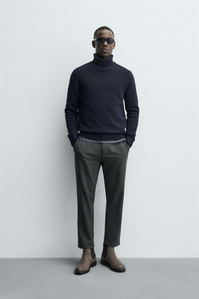COMFORT TEXTURED CHINO TROUSERS - Image 1