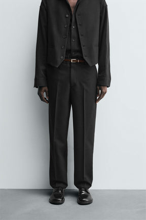 TEXTURED SUIT TROUSERS - Image 2