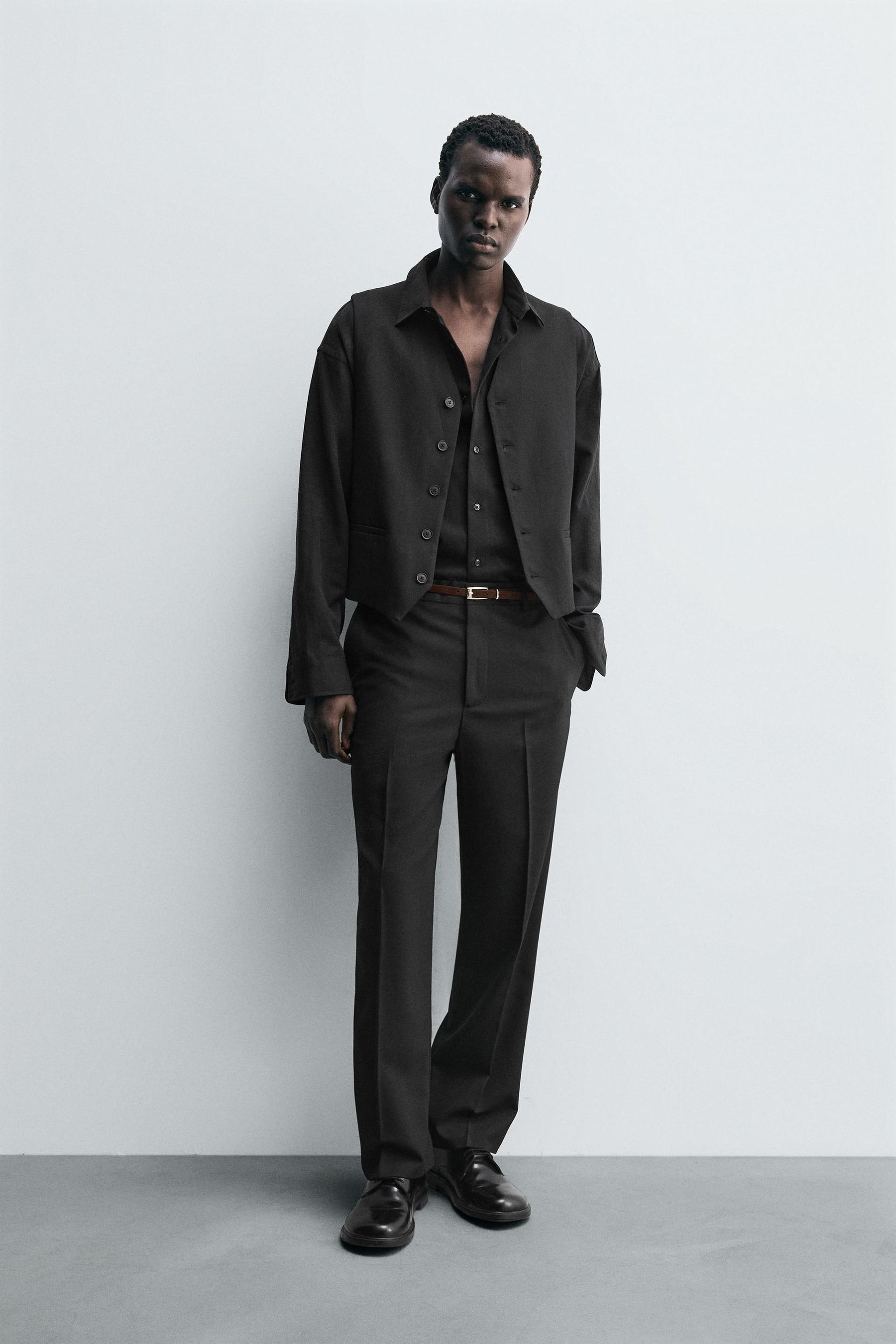 TEXTURED SUIT TROUSERS - Image 1