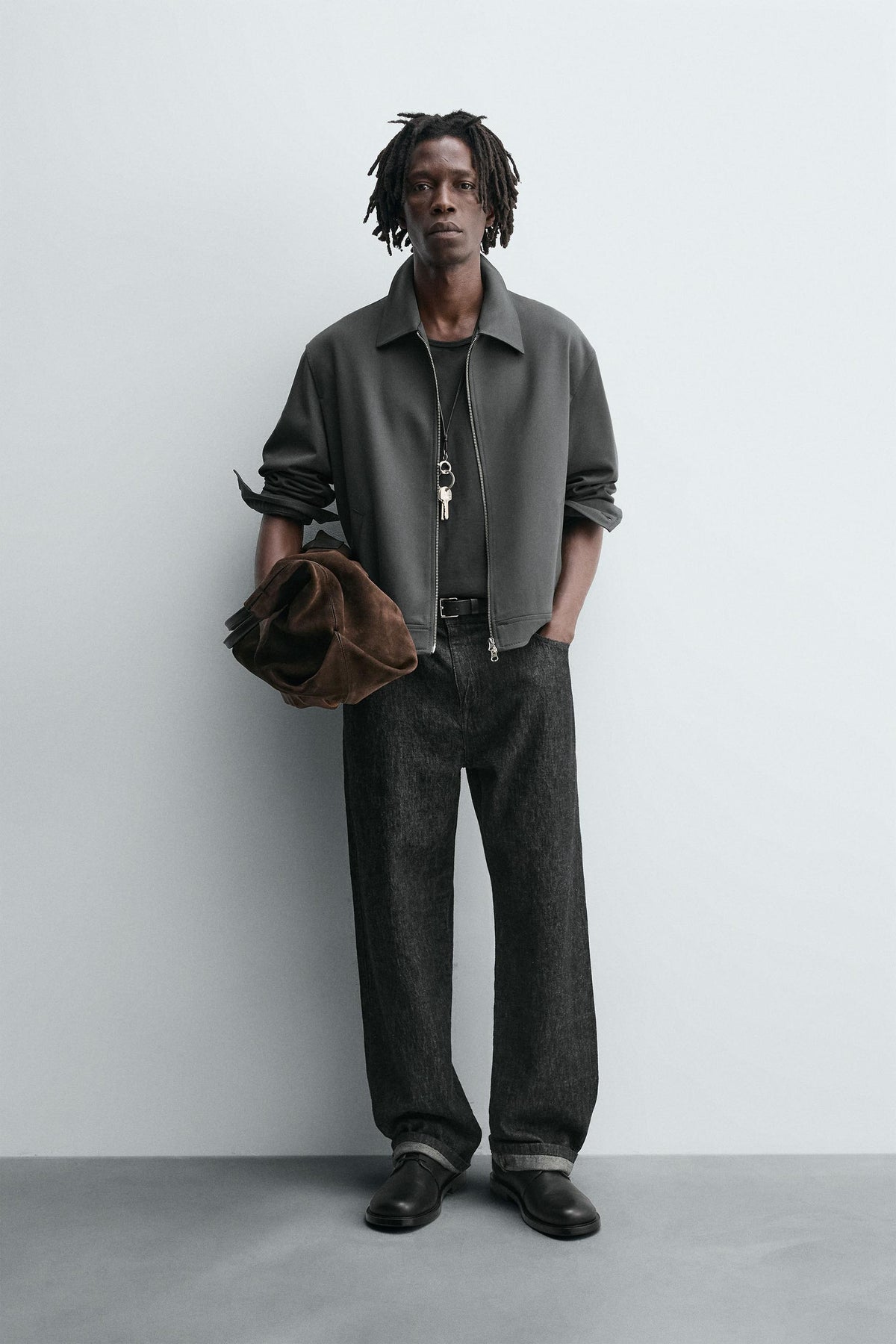 REGULAR FIT ZIP-UP OVERSHIRT - Image 1