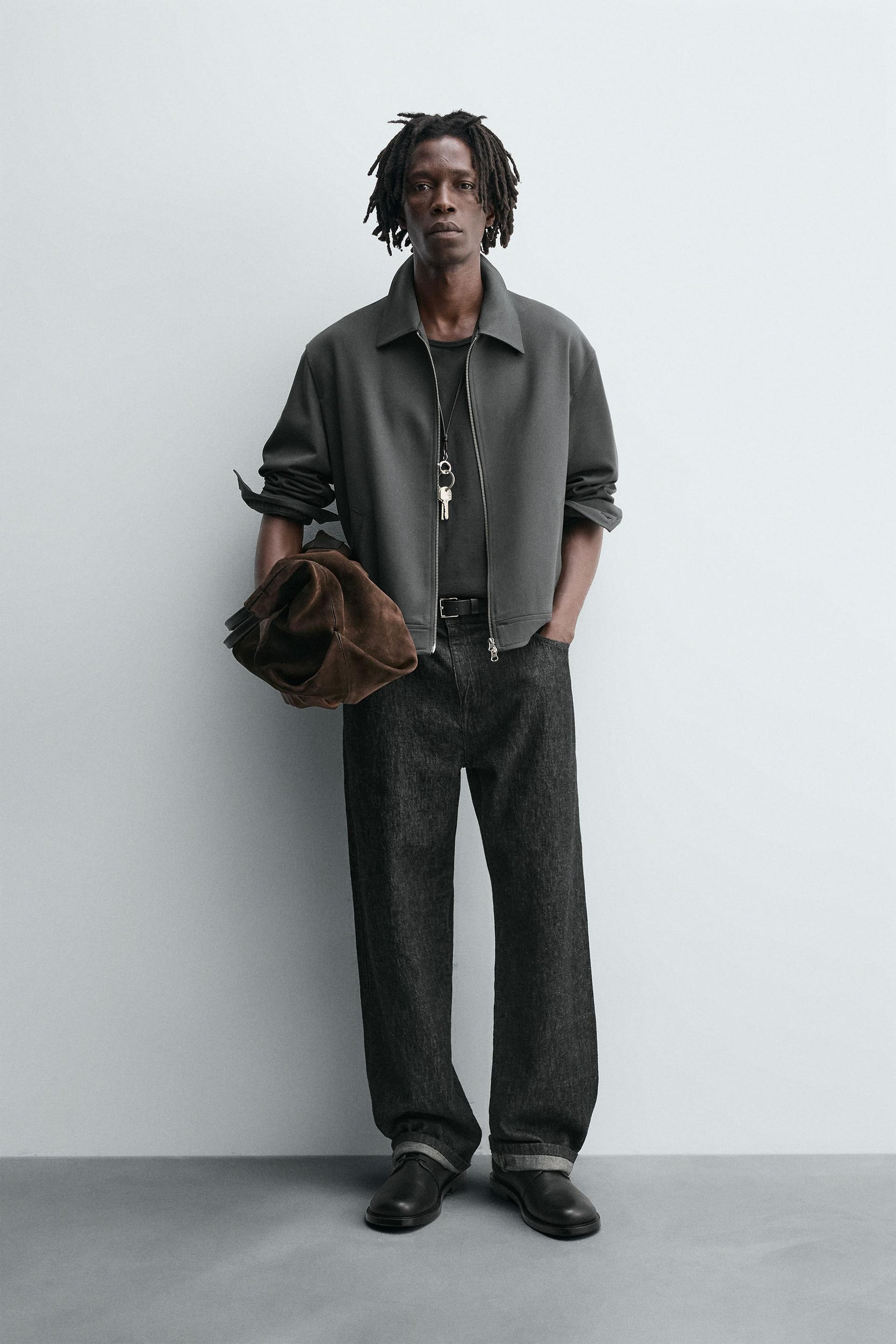 REGULAR FIT ZIP-UP OVERSHIRT - Image 1