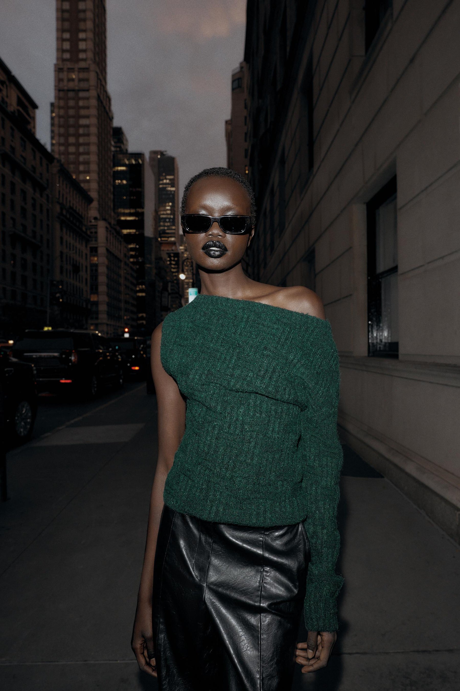 ASYMMETRIC TEXTURED KNIT JUMPER - Image 1