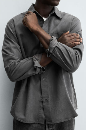 WASHED TWILL TEXTURED SHIRT - Image 4