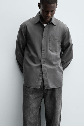 WASHED TWILL TEXTURED SHIRT - Image 5