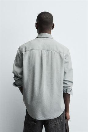 WASHED TWILL TEXTURED SHIRT - Image 3
