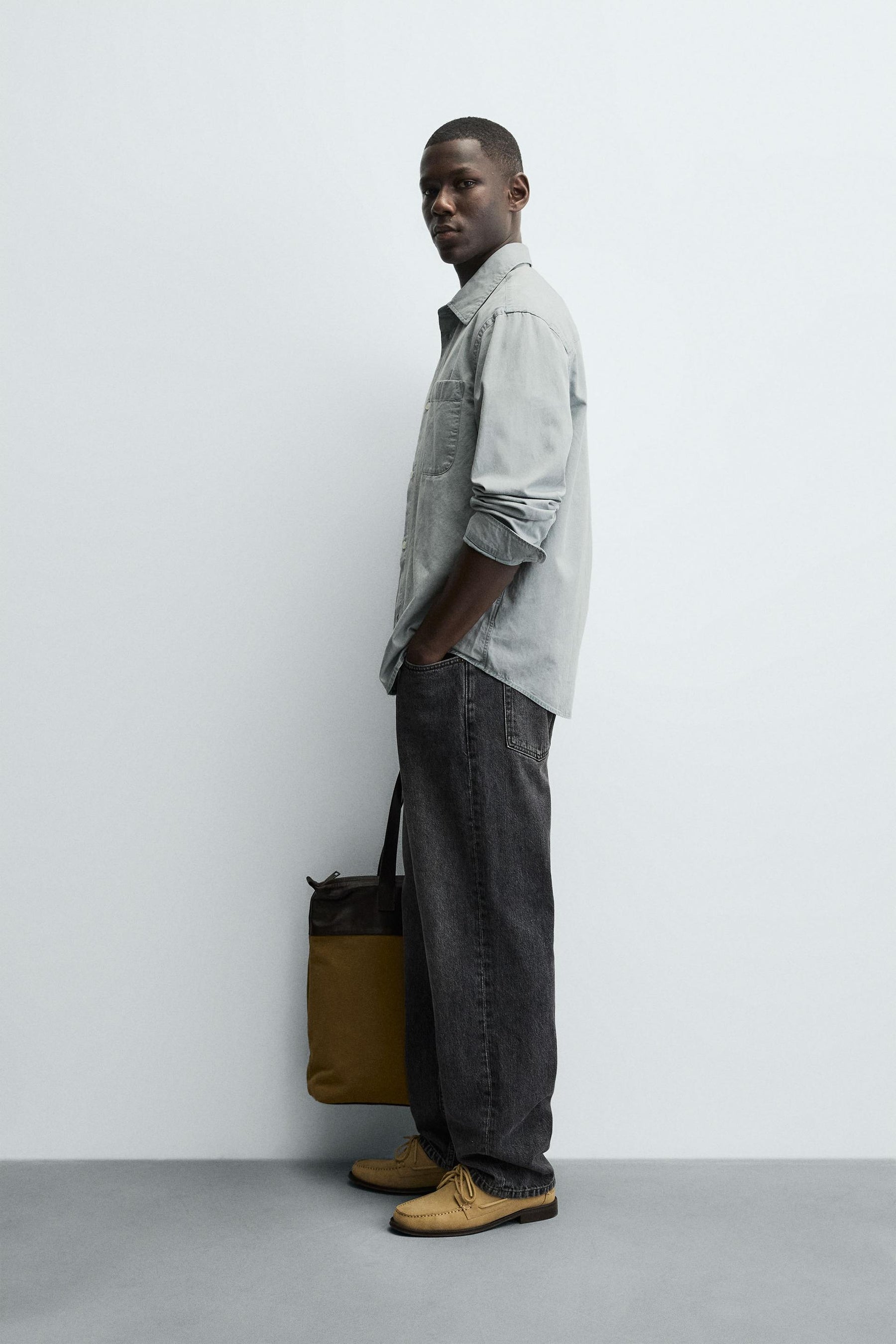 WASHED TWILL TEXTURED SHIRT - Image 4