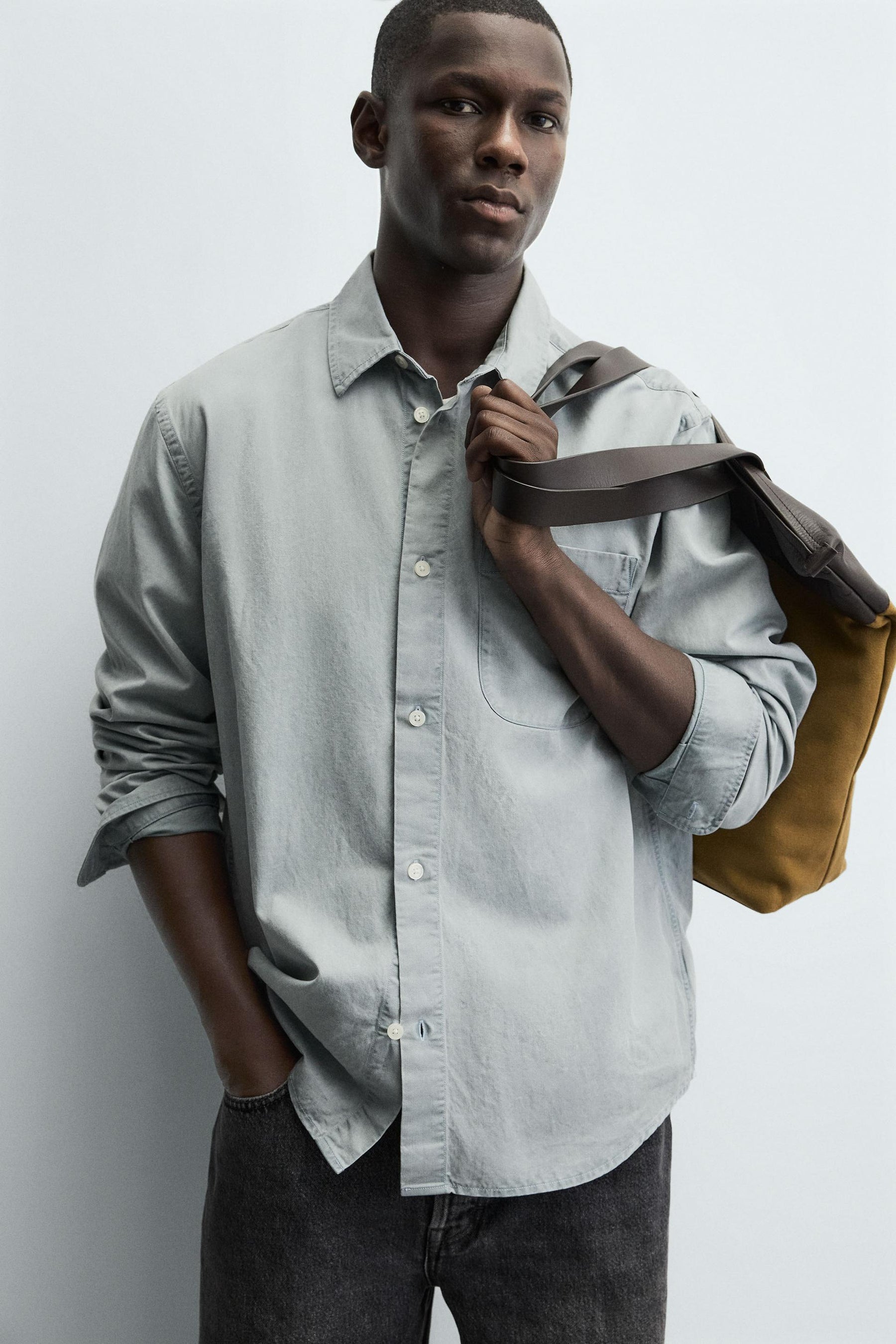 WASHED TWILL TEXTURED SHIRT - Image 5