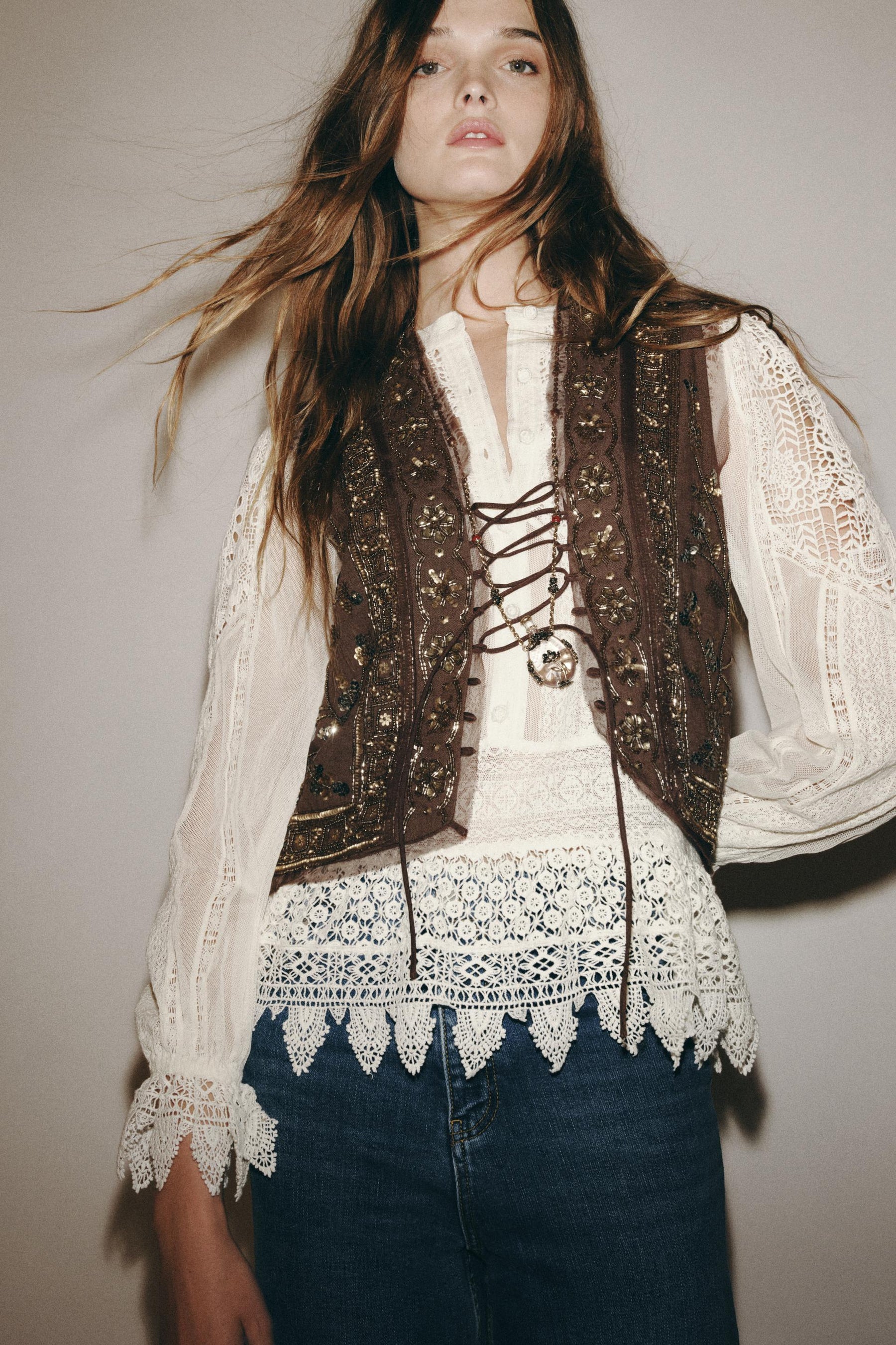 Embroidered Lace Blouse