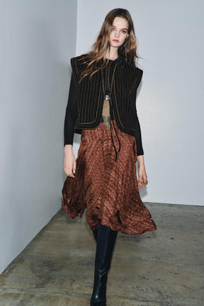 Velvet Quilted Waistcoat - Image 3