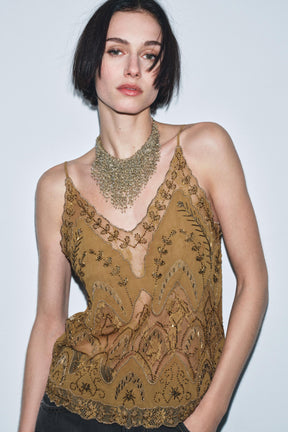 Embroidered Beaded Fashion Top