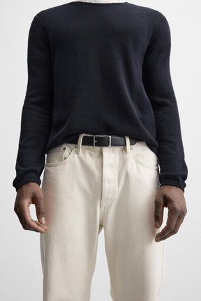 CONTRAST REVERSIBLE LEATHER BELT - Image 1