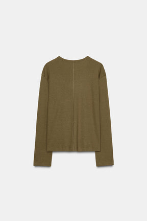 RIBBED LONG SLEEVE SHIRT