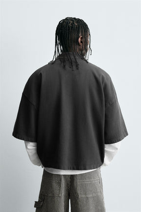 BOXY FIT EMBROIDERED POLO SHIRT - Image 3