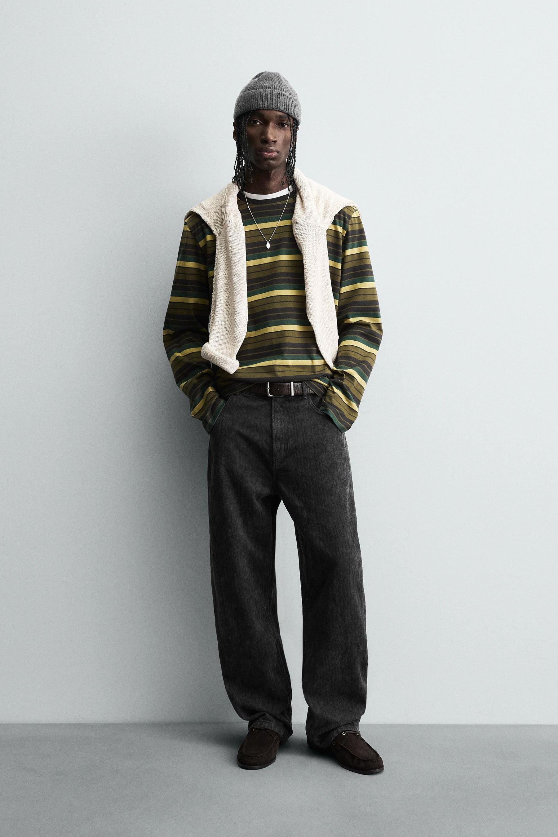 FADED PRINT BAGGY FIT TROUSERS - Image 1