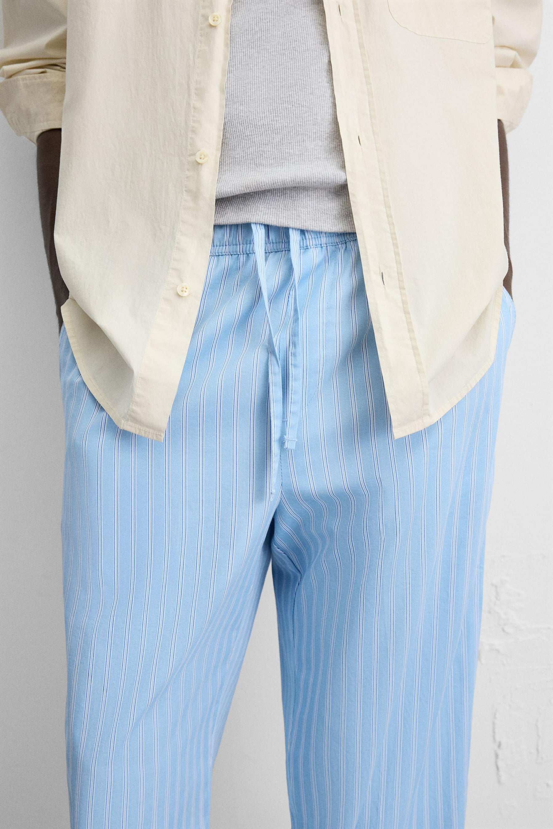 STRIPED TEXTURED TROUSERS - Image 5