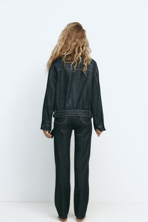 TRF DENIM JACKET WITH BELT - Image 4