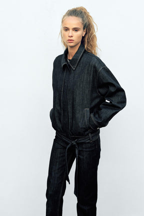 Denim Jacket with Belt