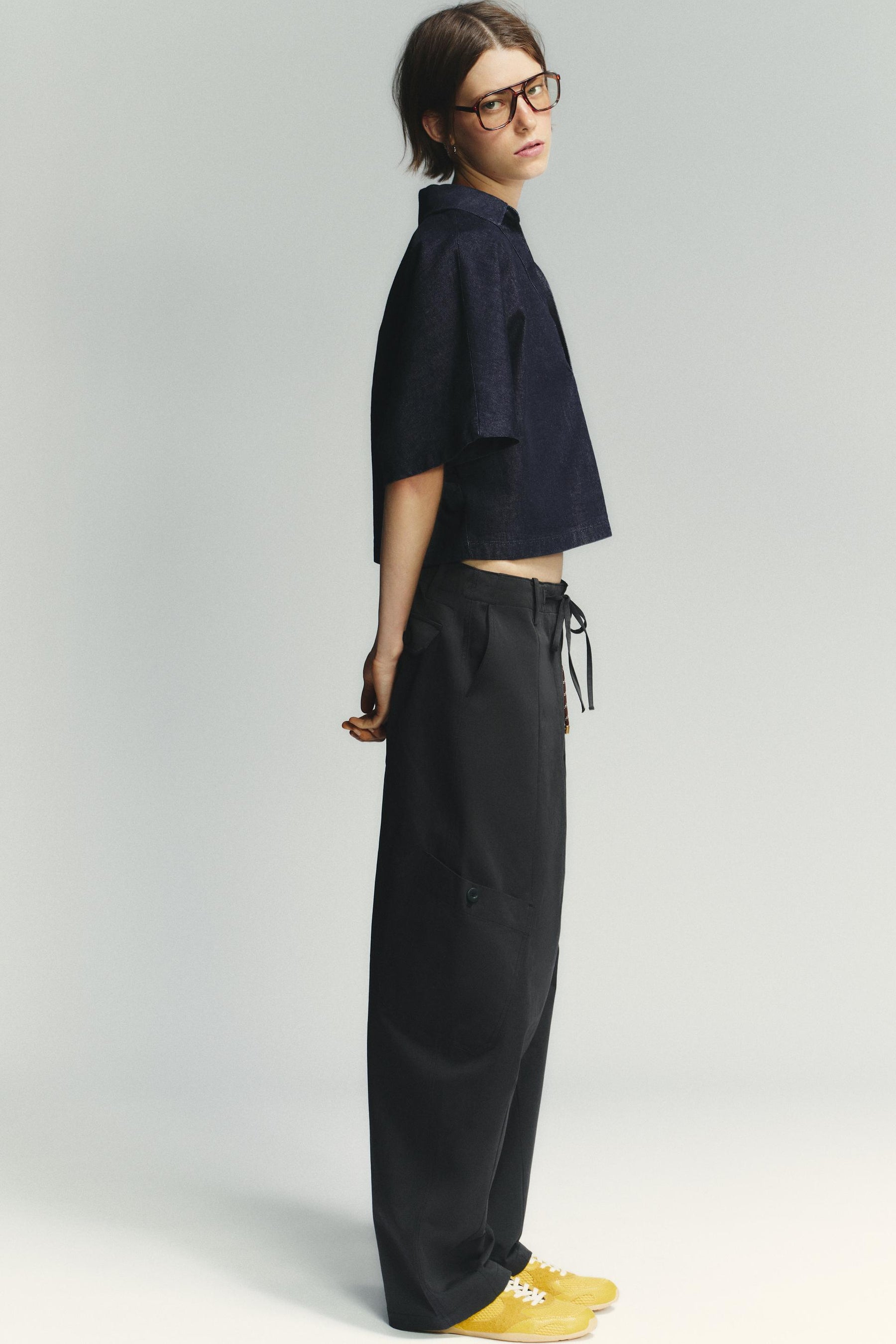 Denim shirt with collar