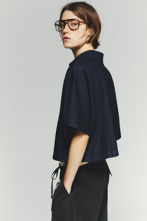 Denim shirt with collar