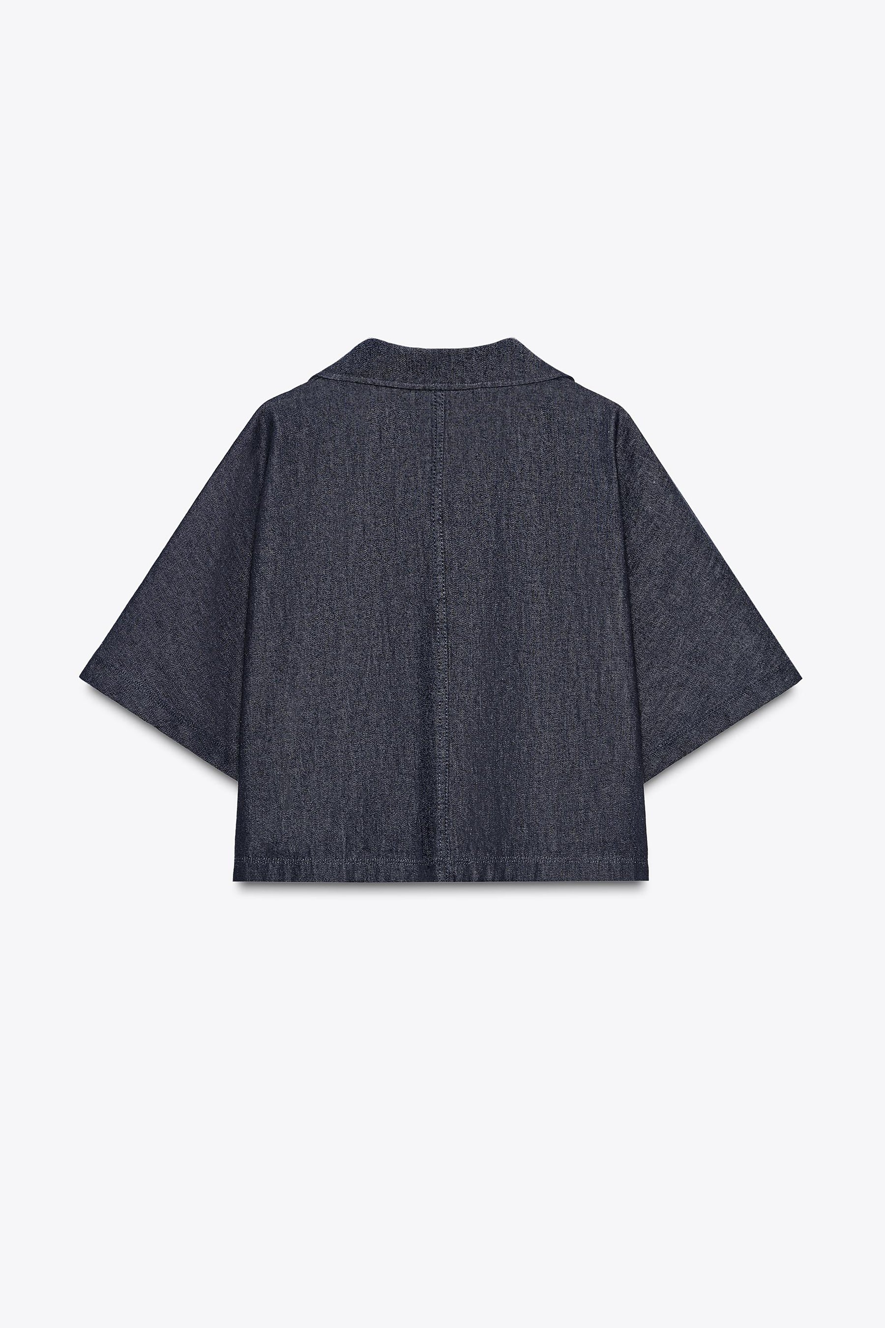 Denim shirt with collar