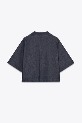 Denim shirt with collar