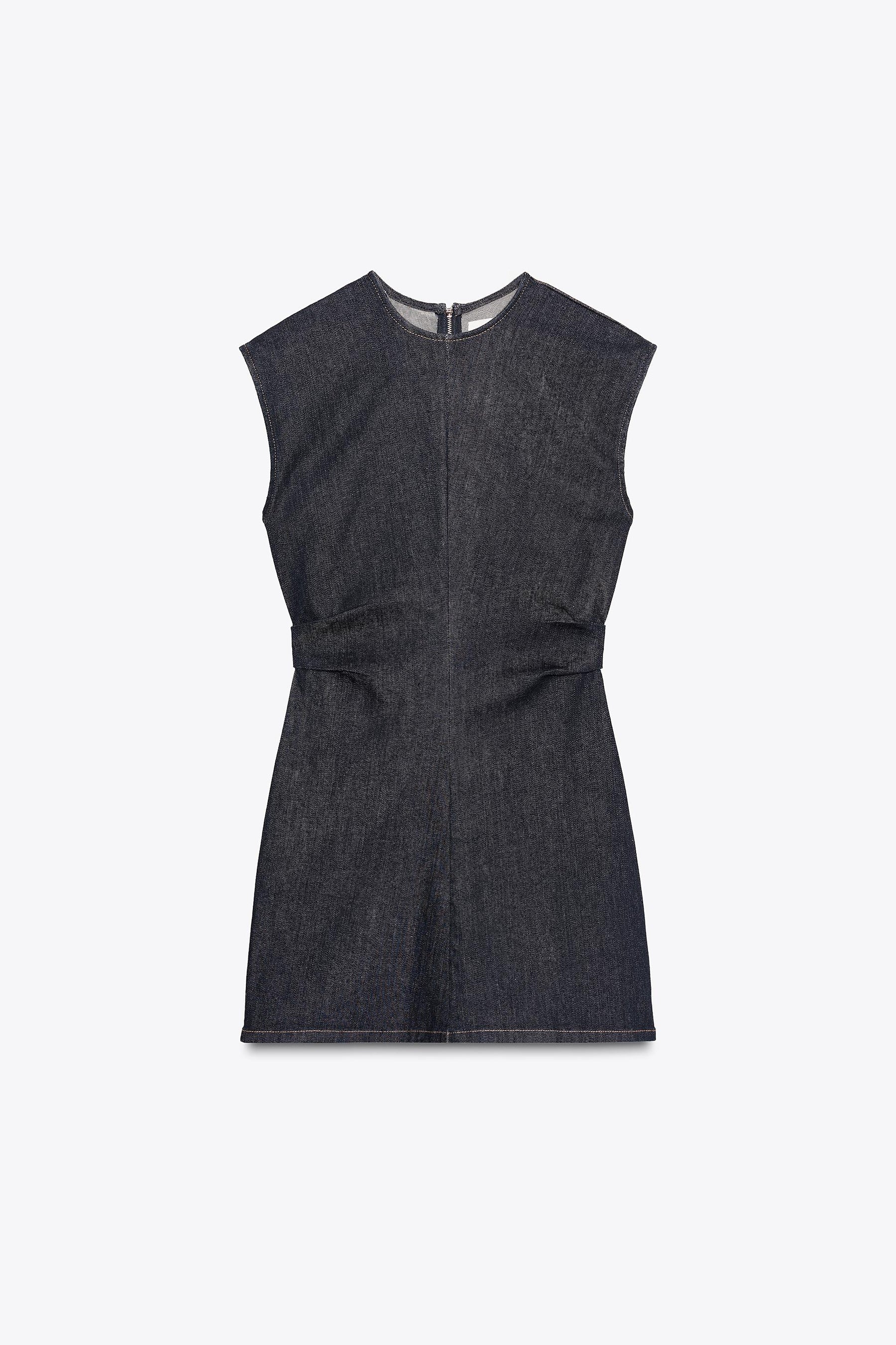 TRF DRAPED DENIM SHORT DRESS - Image 5