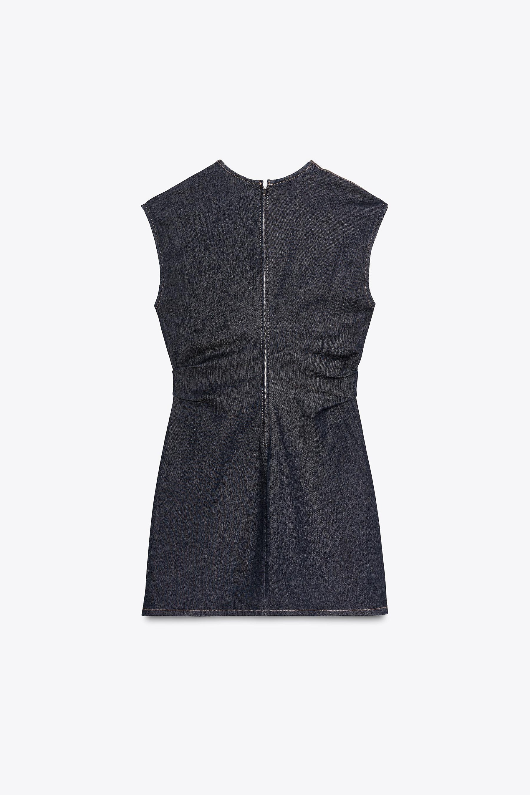 TRF DRAPED DENIM SHORT DRESS - Image 6