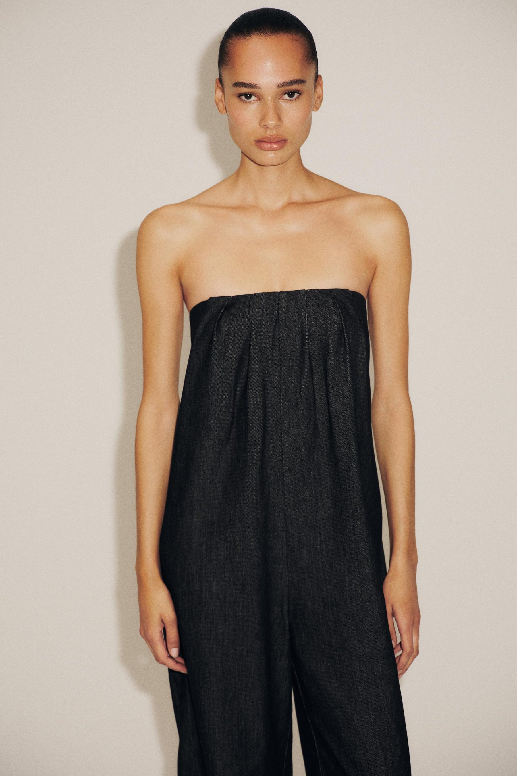 Denim Bandeau Jumpsuit