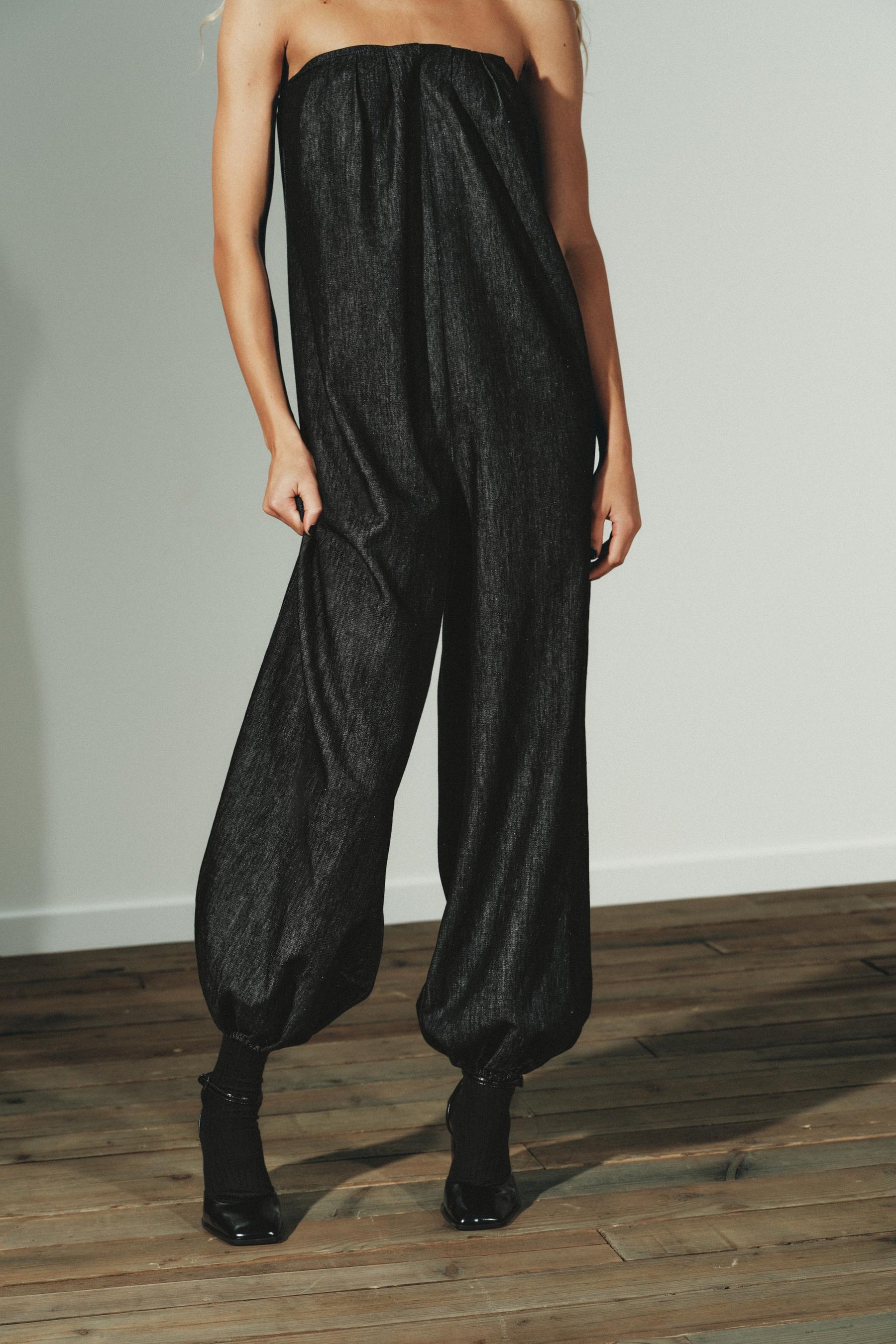 TRF DENIM BANDEAU JUMPSUIT - Image 2