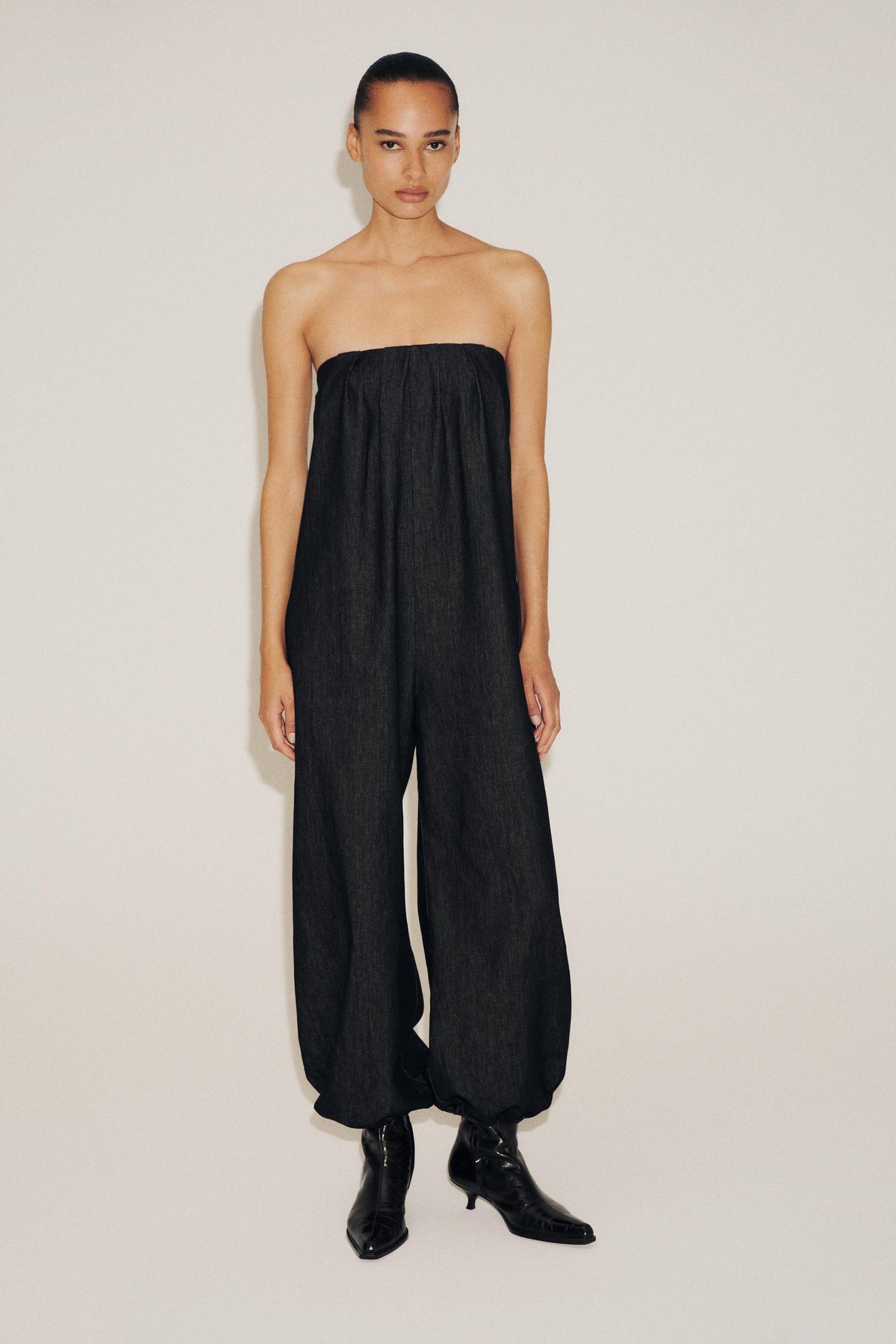 Denim Bandeau Jumpsuit