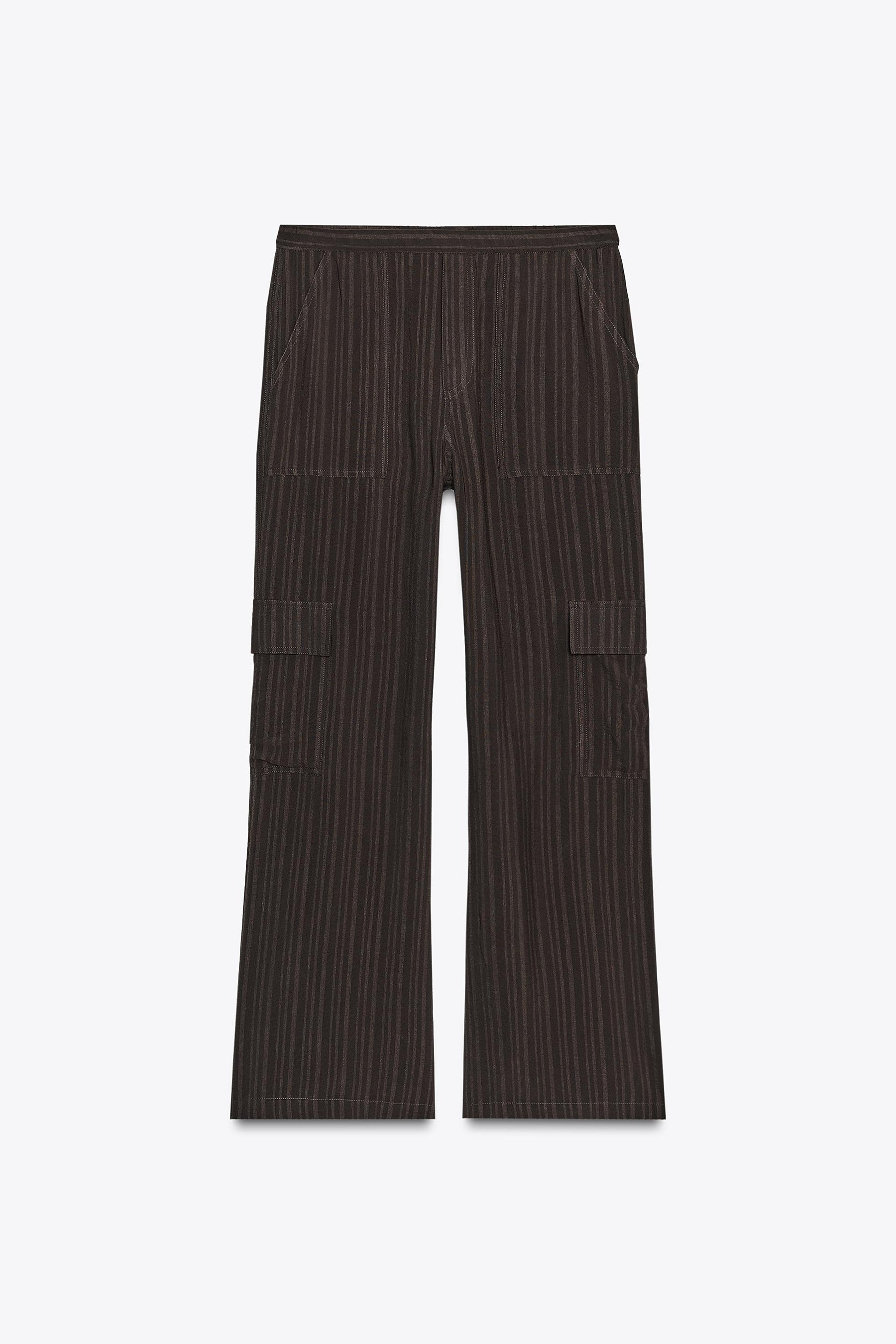 STRIPED CARGO TROUSERS