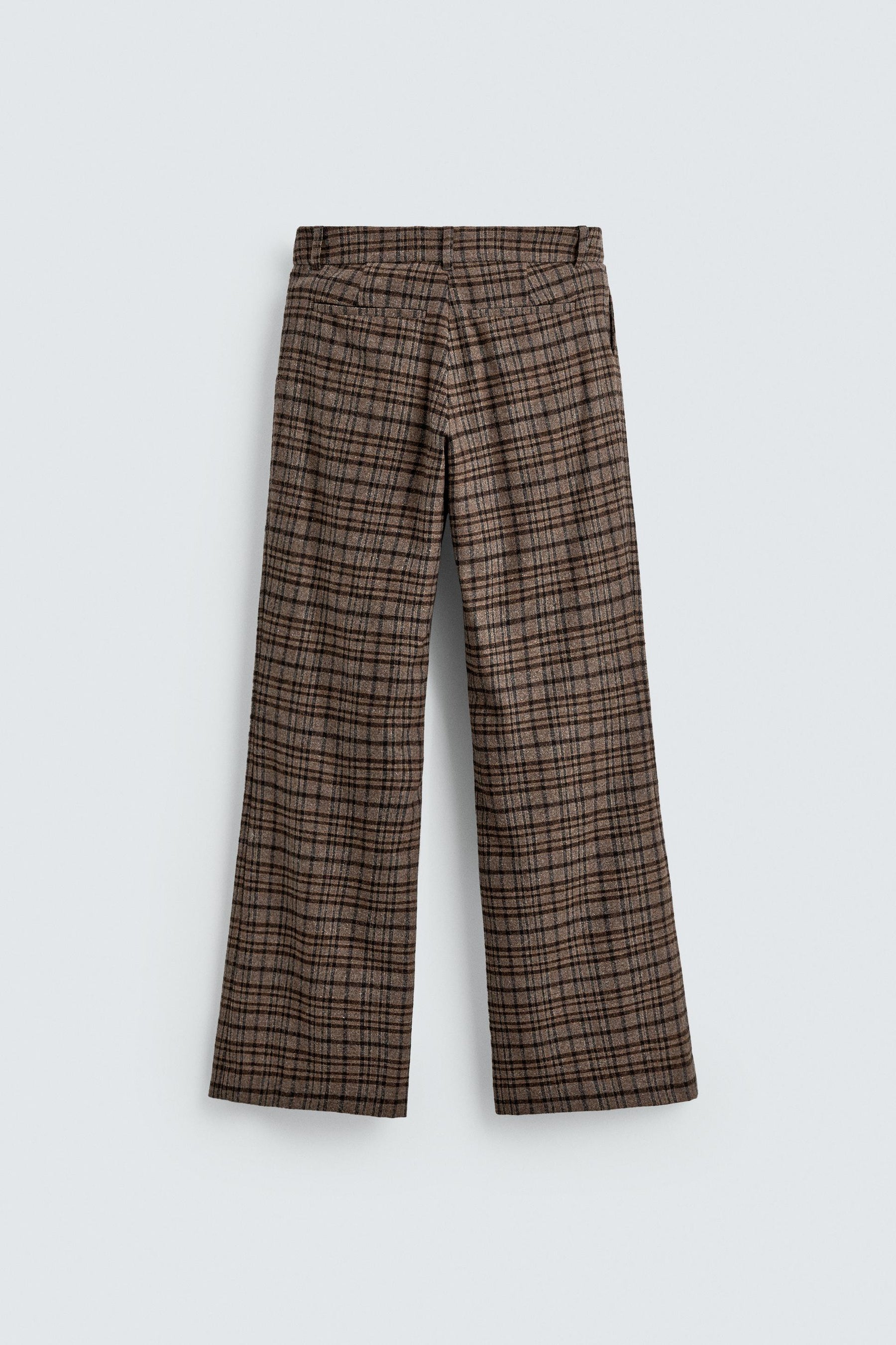 Checked Flare Fit Trousers