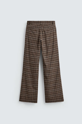Checked Flare Fit Trousers