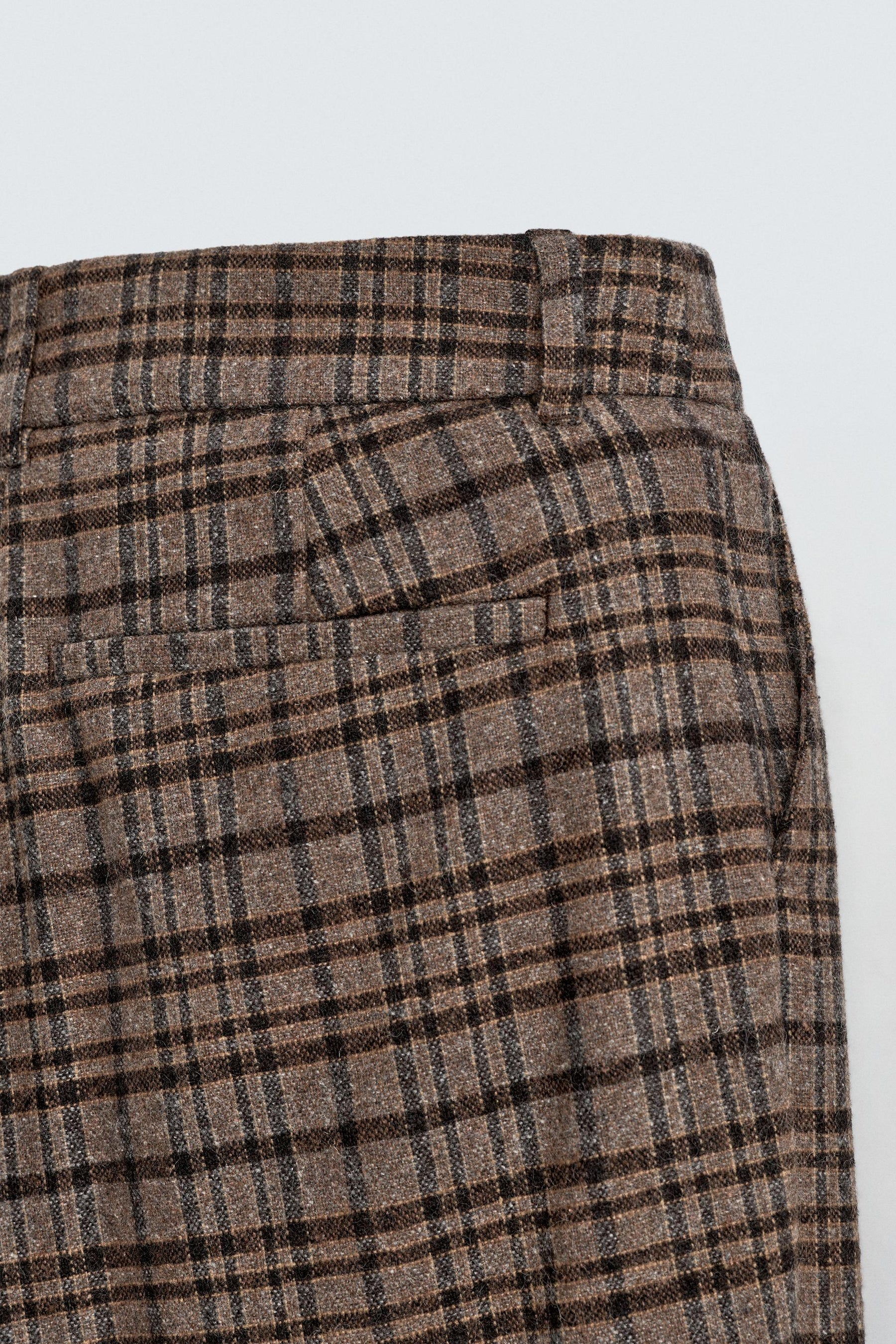 Checked Flare Fit Trousers