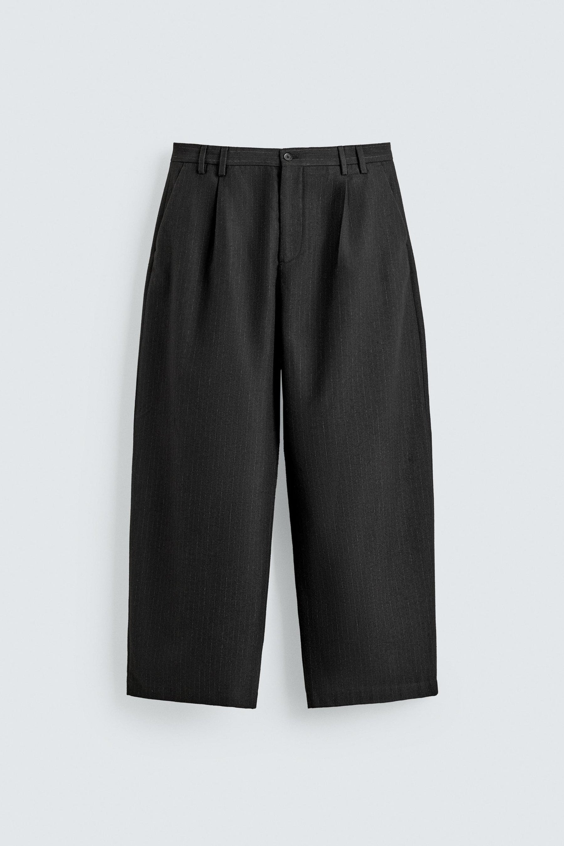 Pinstripe Pleated Trousers