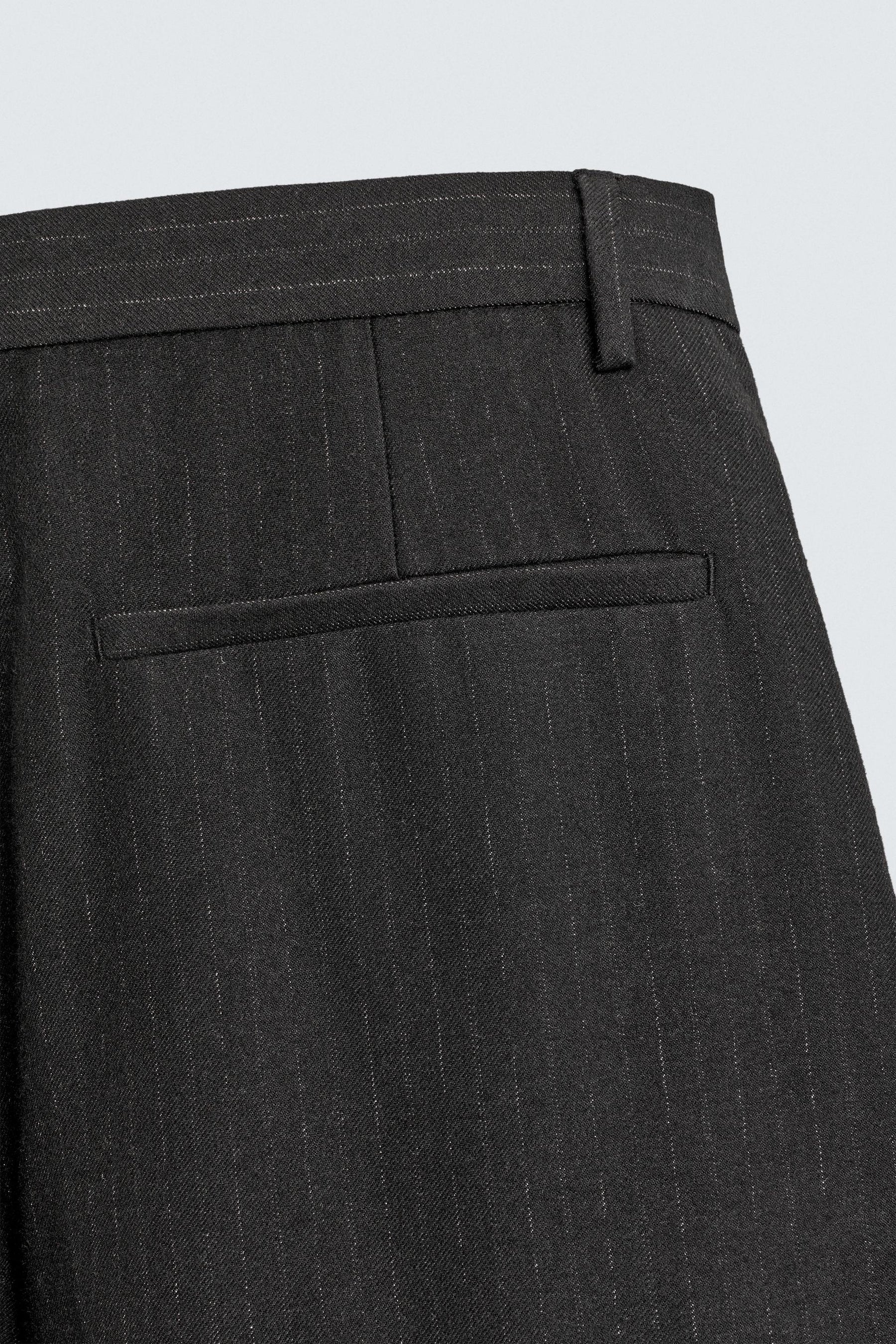 PINSTRIPED SUIT TROUSERS WITH PLEATS - Image 9