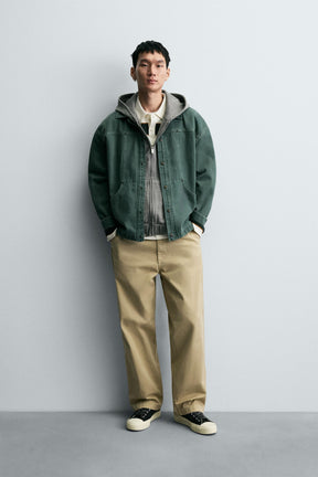 WASHED STRUCTURED OVERSHIRT - Image 1