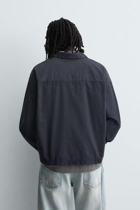 DENIM ZIP-UP POLO SHIRT - Image 3