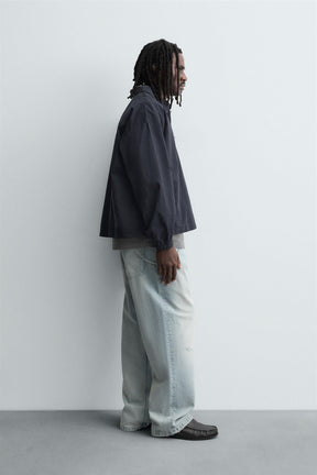 DENIM ZIP-UP POLO SHIRT - Image 4