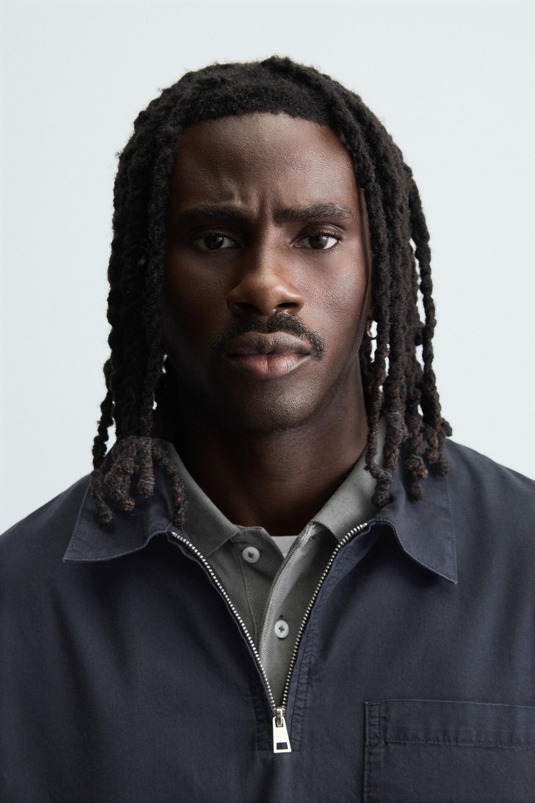 DENIM ZIP-UP POLO SHIRT - Image 6