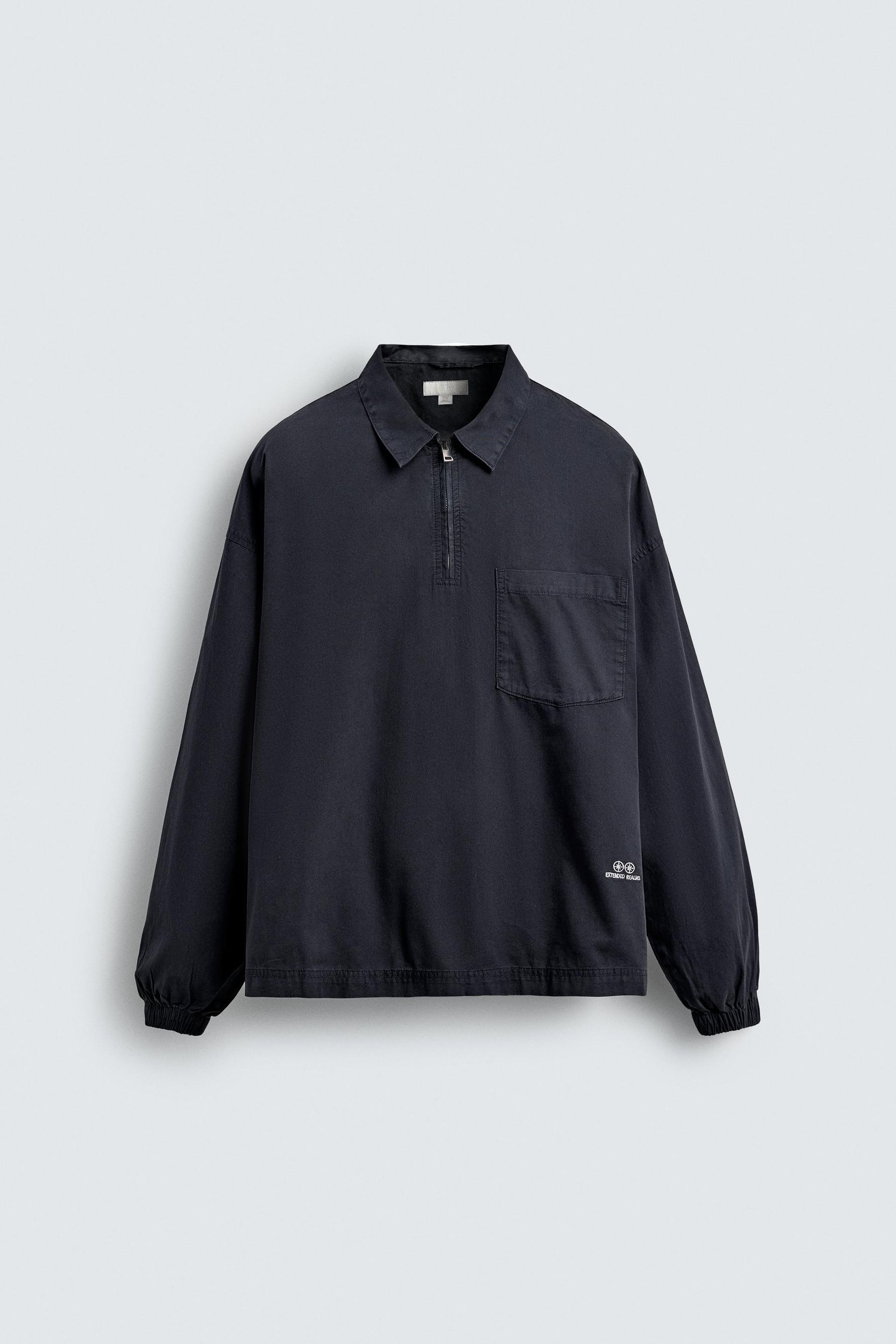 DENIM ZIP-UP POLO SHIRT - Image 7