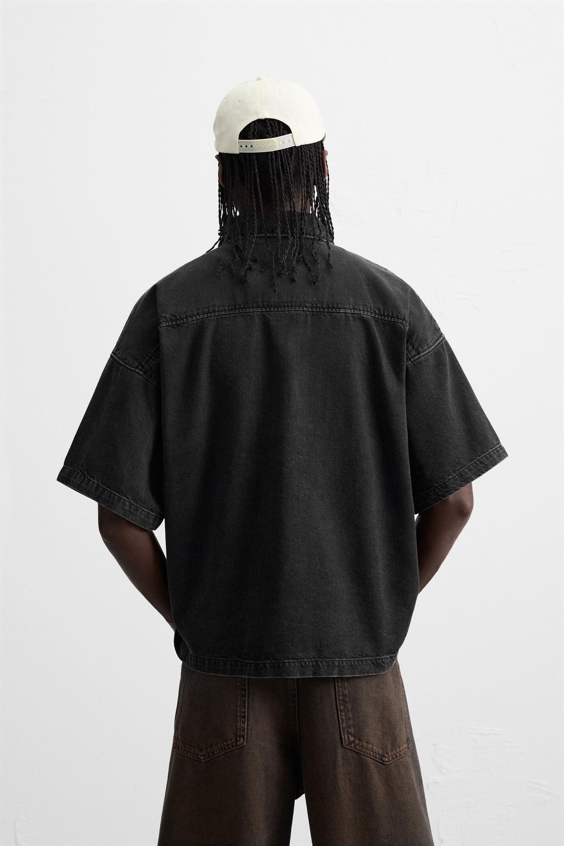 ZIP-UP DENIM POLO SHIRT - Image 3