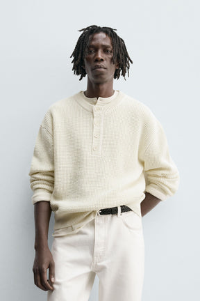 RELAXED FIT HENLEY JUMPER - Image 2
