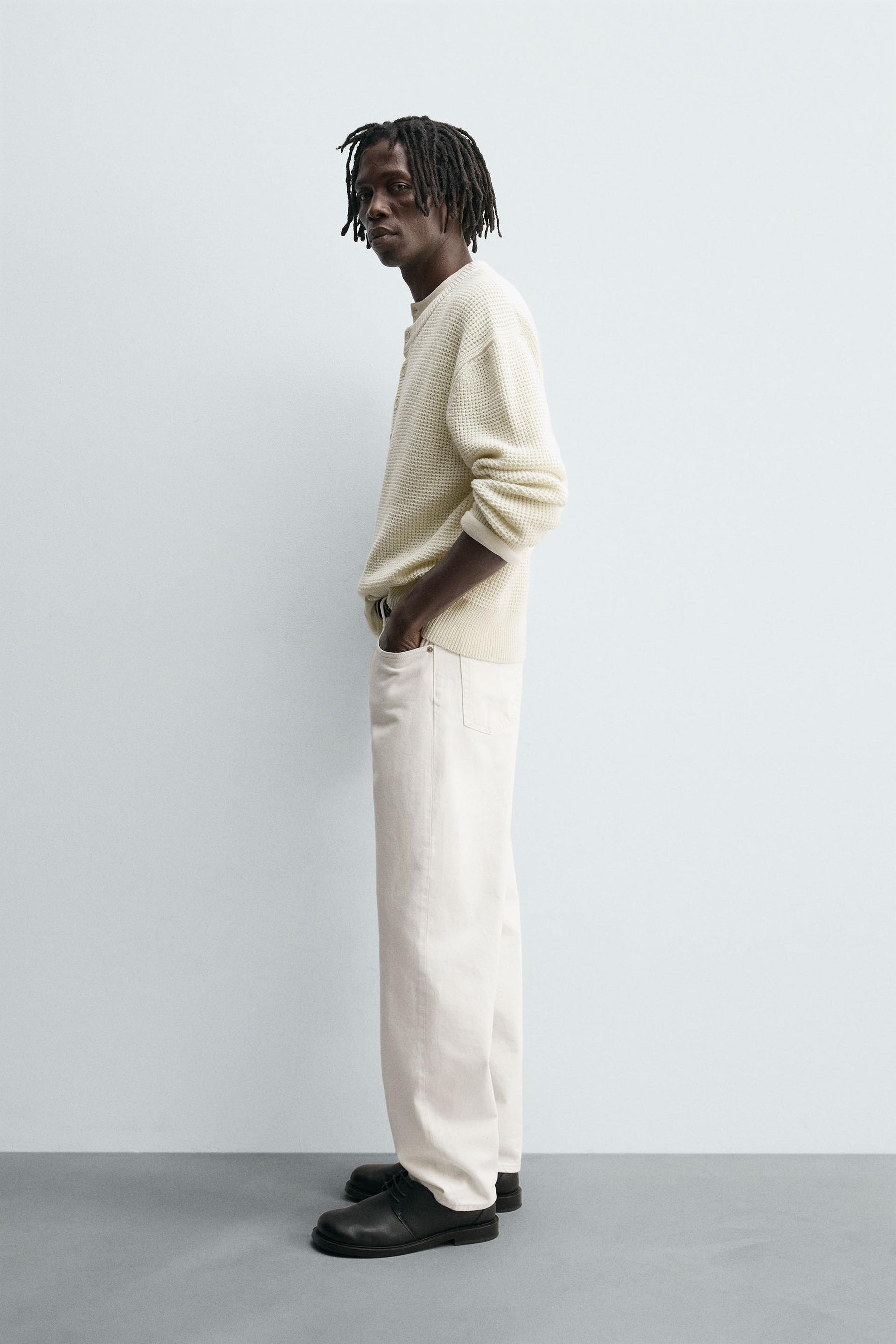RELAXED FIT HENLEY JUMPER - Image 4